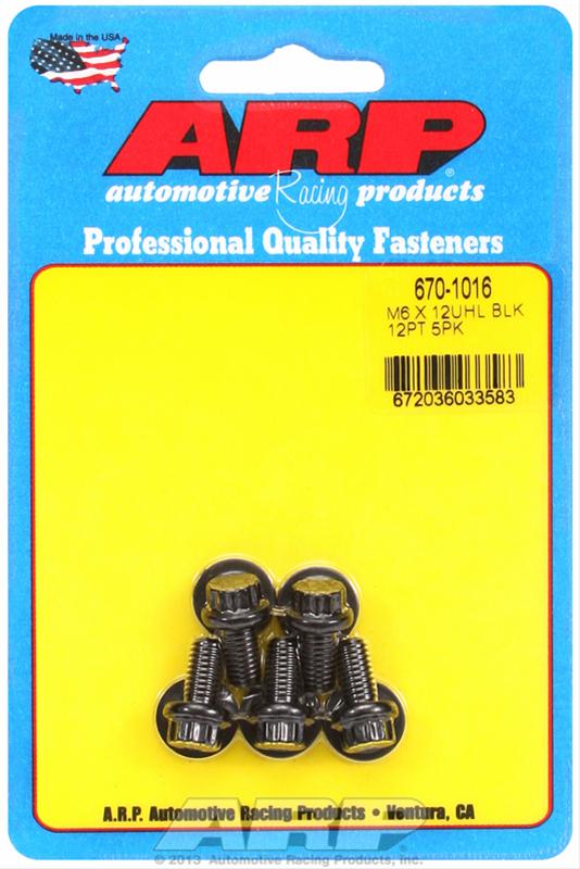 ARP ARP M6 x 1.00 x 12  12pt black oxide bolts (670-1016) SR