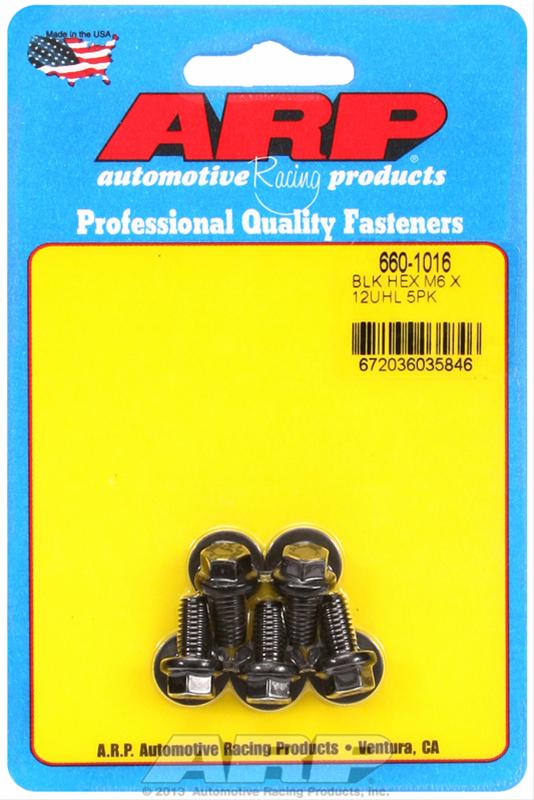 ARP ARP M6 x 1.00 x 12  hex black oxide bolts (660-1016) SR