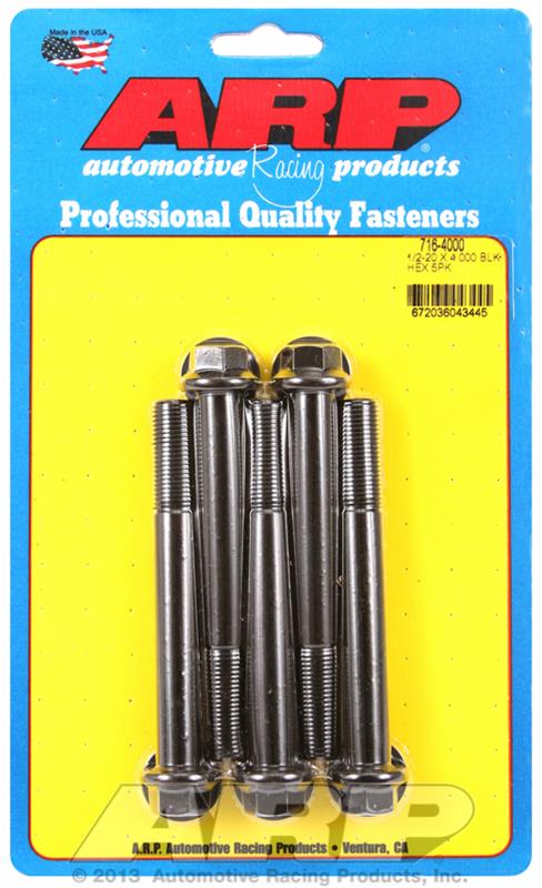 ARP Fasteners CLEARANCE ARP 1/2"-20 x 4.000 hex black oxide bolts (716-4000) SR