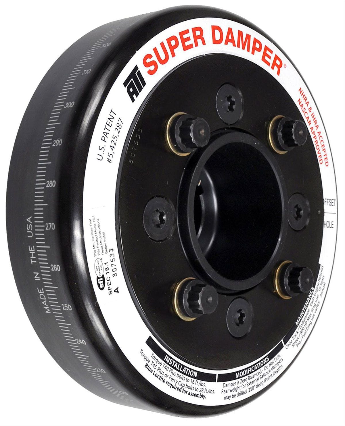 ATI Suit 289-302-351 Windsor & 302-351 Cleveland, Internal Balance, 10 O' ATI Performance Super Damper Harmonic Balancer SFI Approved ATI918920 SR