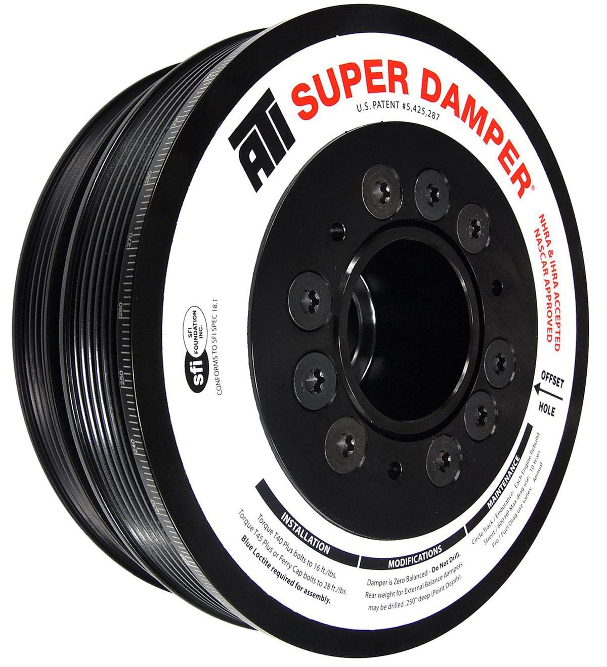 ATI Suit GM LS Series LS1/LS2/LS3/LS6, OEM Diameter With A/C Pulley ATI Performance Super Damper Harmonic Balancer 7.425" Dia. SFI Approved ATI917246 SR