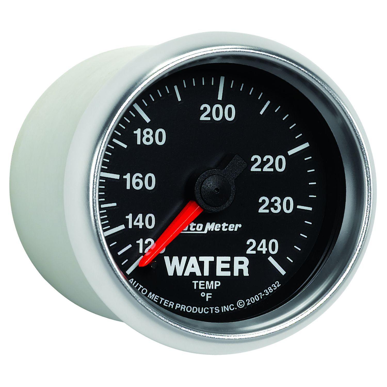 AUTOMETER 2-1/16", In-Dash, Full Sweep Mechanical, 120-240°F Auto Meter GS Series Water Temperature Gauge AU3832 SR
