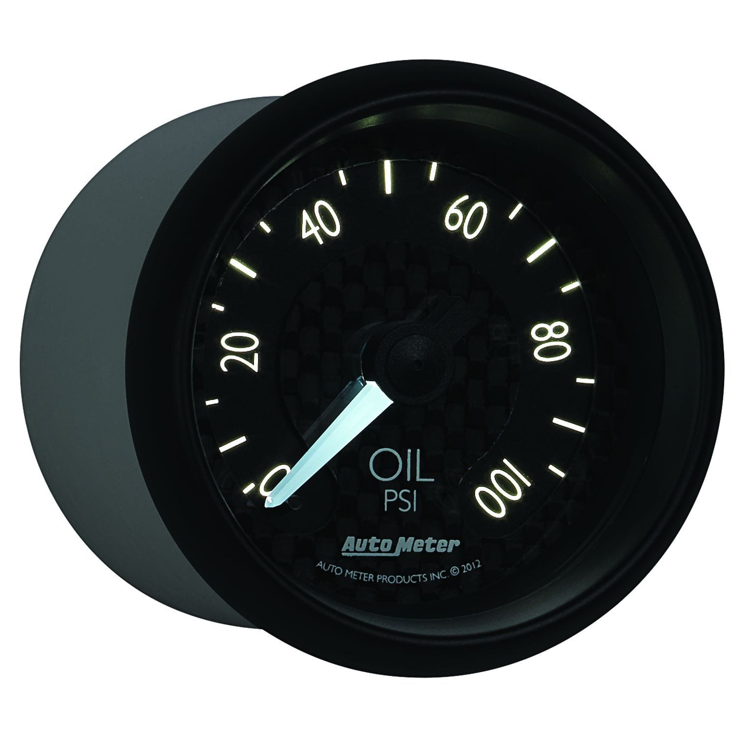 AUTOMETER 2-5/8", Black Carbon Fiber Dial, Full Sweep Mechanical, 0-100 psi Auto Meter GT Series Oil Pressure Gauge AU8021 SR