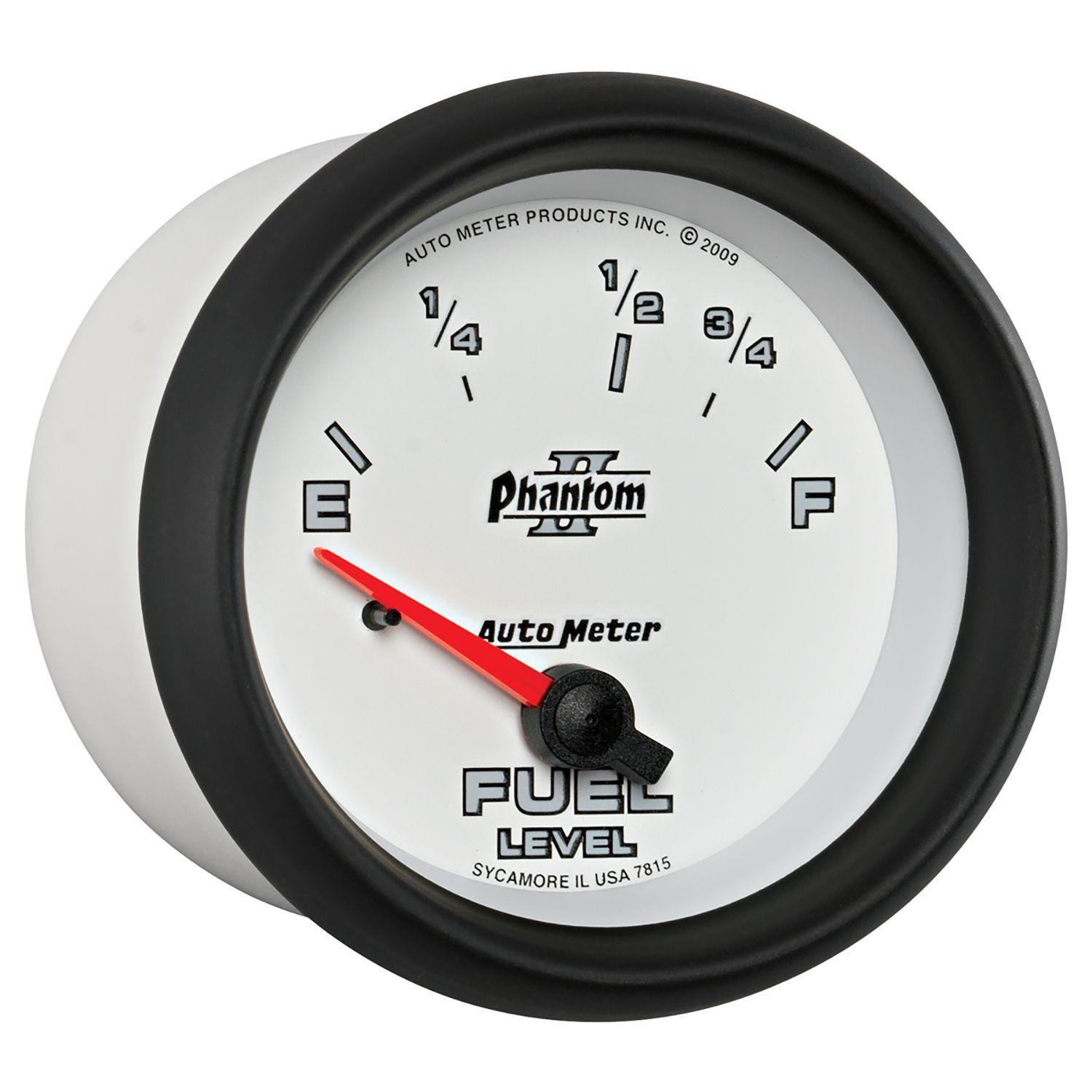 AUTOMETER 2-5/8", Short Sweep Electric, Ford, 73 ohms Empty/10 ohms Full Auto Meter Phantom II Series Fuel Level Gauge AU7815 SR
