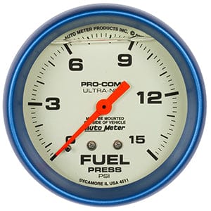 Autometer Autometer Autometer Ultra-Nite Series Liquid Filled Fuel Pressure Gauge (AU4211) SR