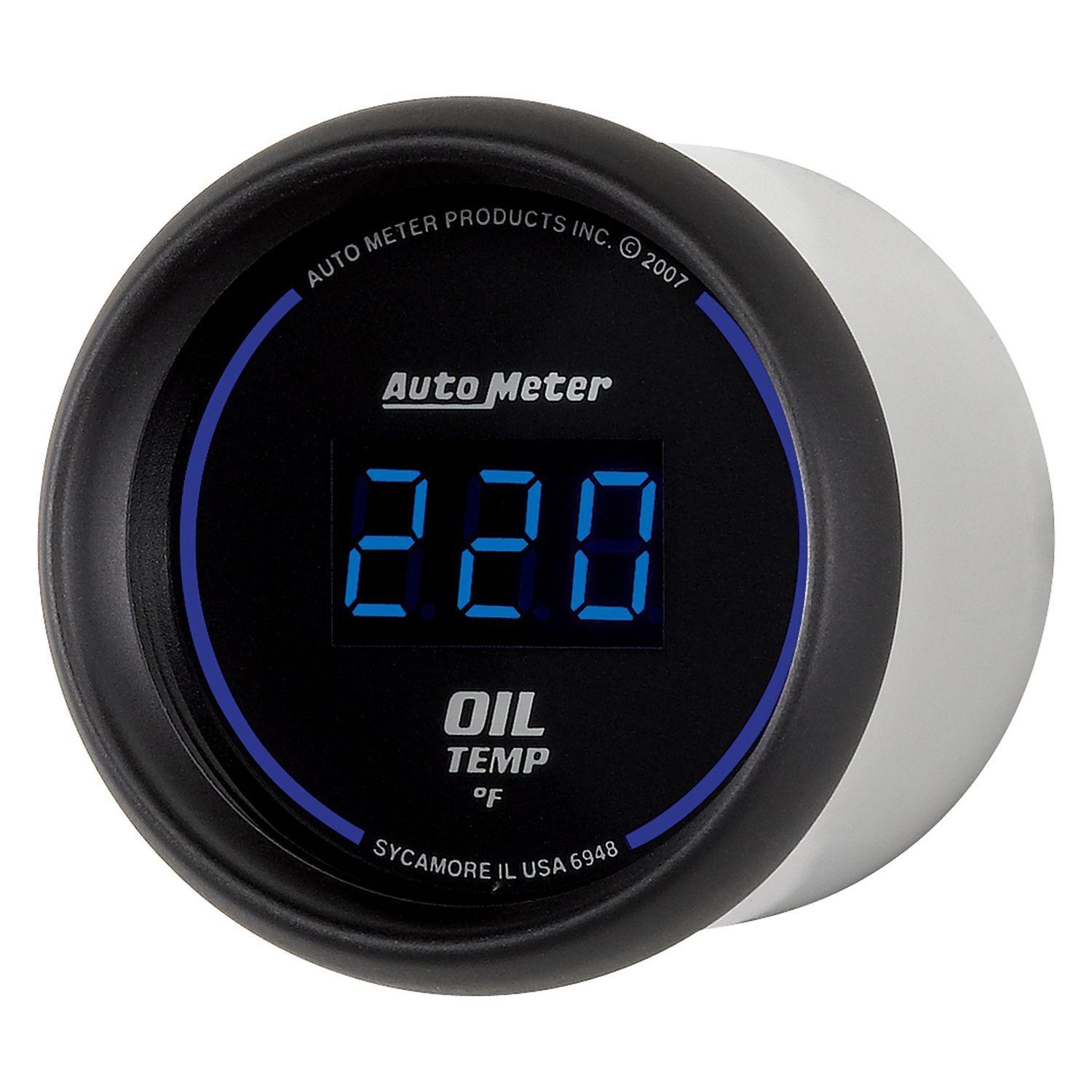 AUTOMETER Digital, In-dash, 2-1/16", 0-340°F Auto Meter Cobalt Digital Series Oil Temperature Gauge AU6948 SR