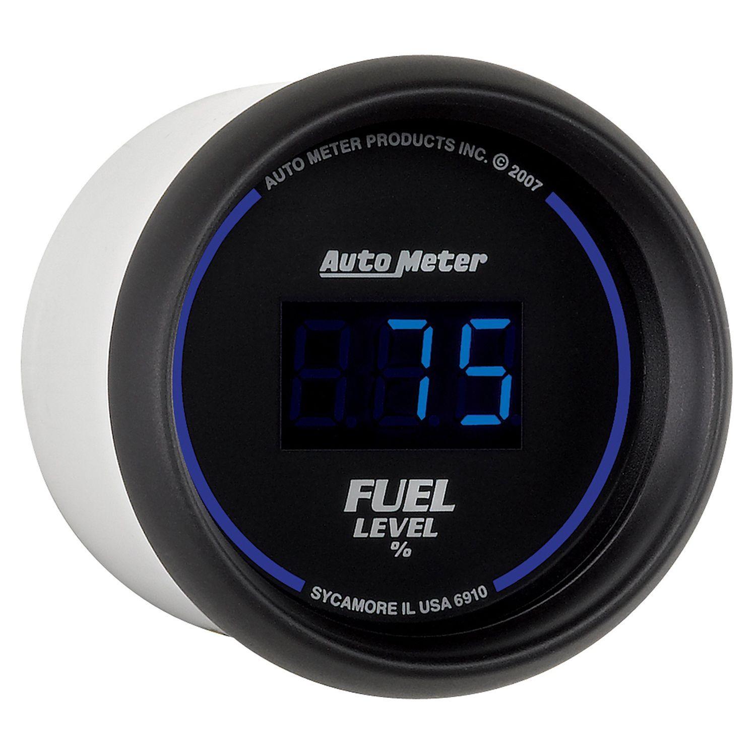 AUTOMETER In-dash, 2-1/16", Programmable, 0-280 ohm, Adjustable Scale w/ 7 pre- Auto Meter Cobalt Digital Series Fuel Level Gauge AU6910 SR