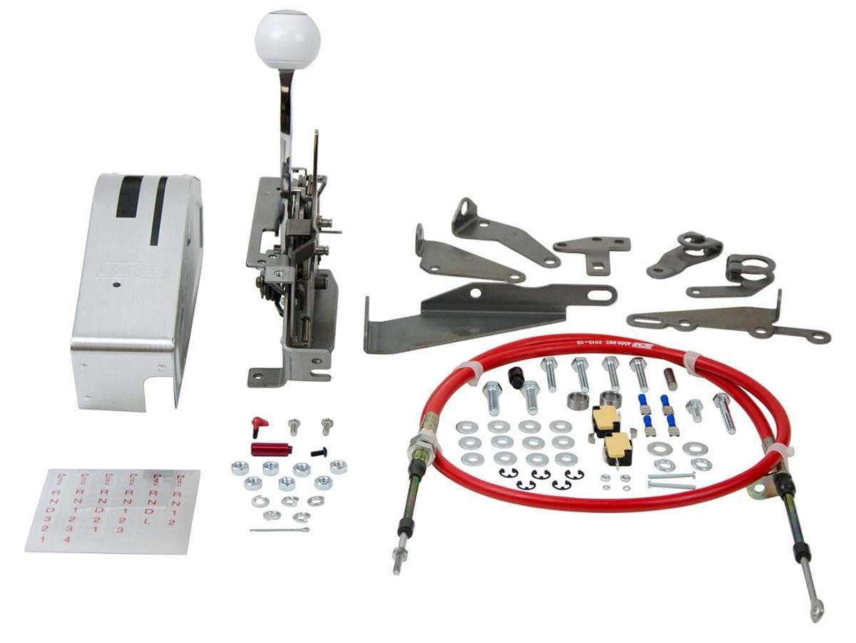 B&M 3 or 4 Speed Ratchet Shifter, Brushed Aluminium Cover, 5' Super Duty B&M Pro Ratchet Shifter BM80842 SR