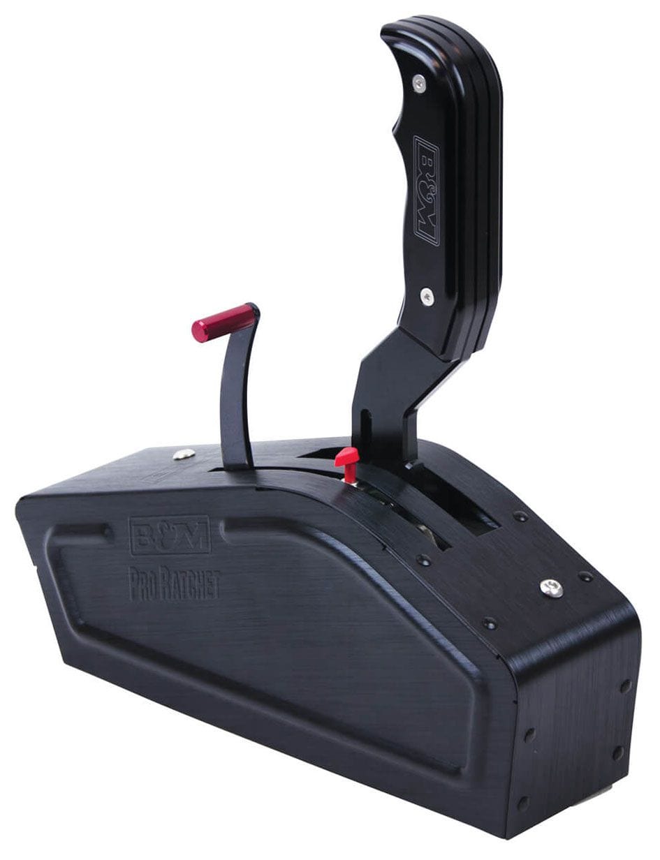 B&M Fits 3 & 4 speed GM, Ford & Chrysler transmissions, Pistol grip, Black B&M Stealth Pro Ratchet Shifter BM81120 SR