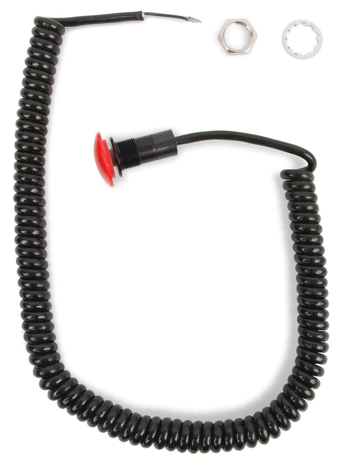 B&M Large Red Button, Spiral Cord B&M Mushroom Cap Button Remote Switch BM46013 SR