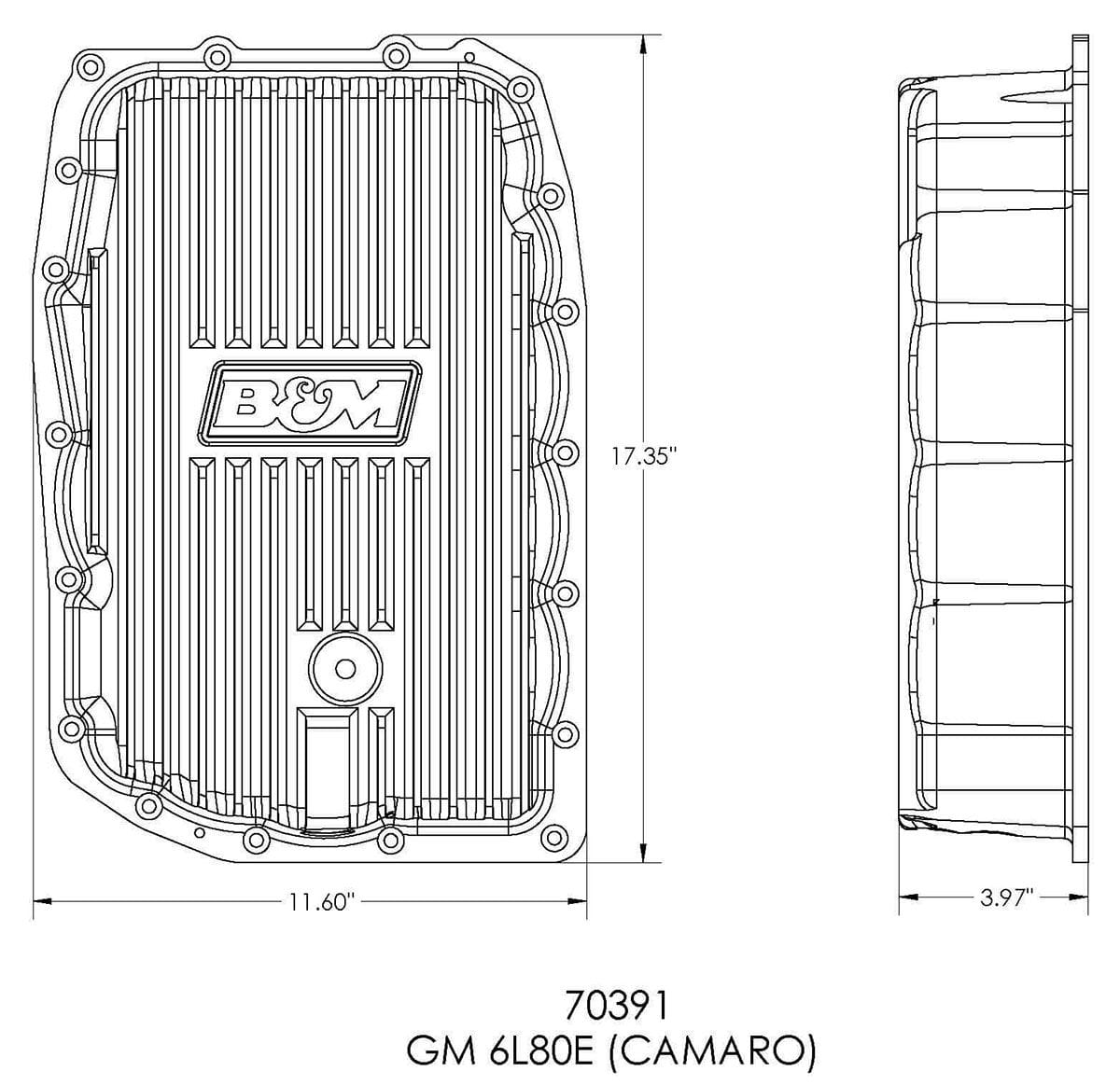 B&M Suit GM 6L80, Adds An Additional 1.7 litres B&M Cast Aluminium Deep Pan BM70391 SR