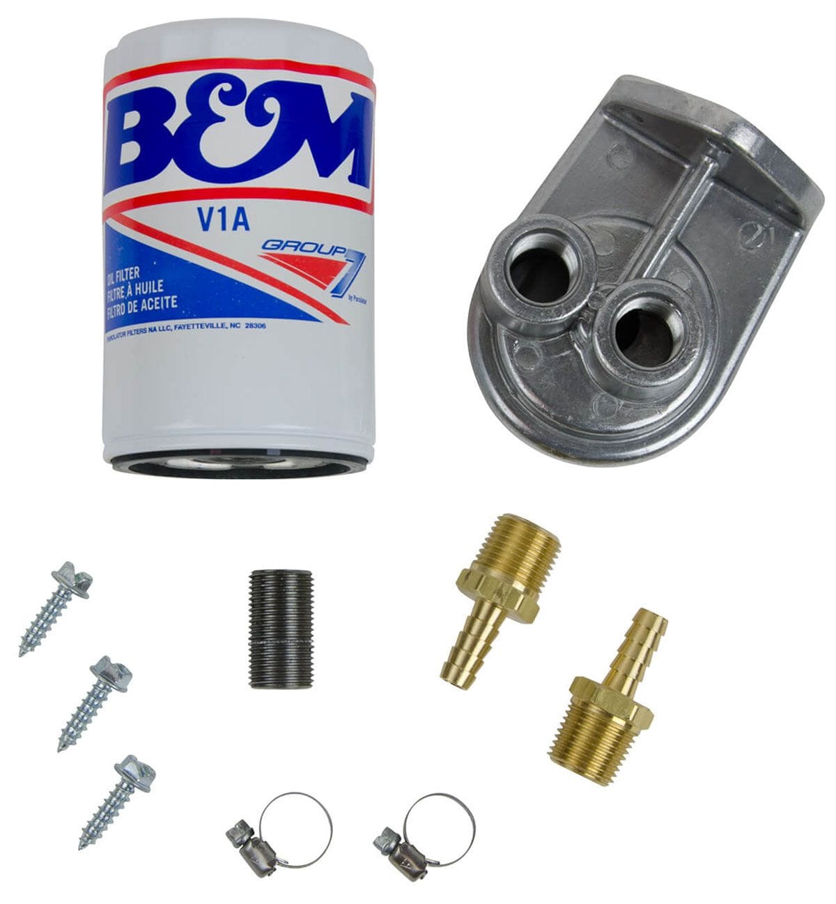 B&M With Filter, Adapter & Barb Fittings B&M Remote Transmission Oil Filter Kit BM80277 SR