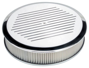 Billet Specialties Polished Aluminium Round Air Cleaner Assembly - Ball Milled BS15820