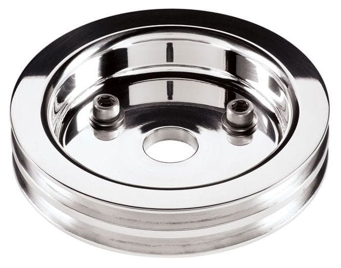BILLET 2-Groove Suit SB Chev With Short Water Pump Billet Specialties Crankshaft Pulley - Polished BS81220 SR