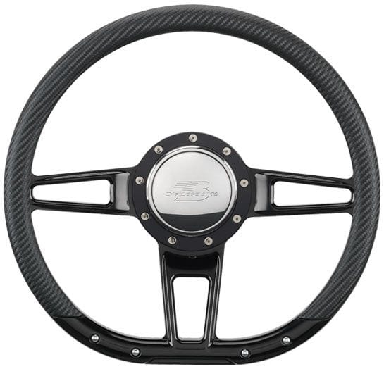 Billet 14" FORMULA D-Shaped Steering Wheel (BSBLK29409)