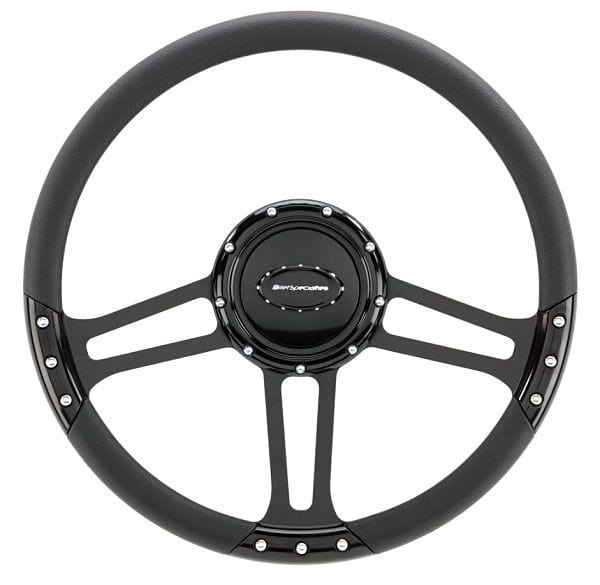 BILLET Half Wrap, Horn Button and Adapter Sold Separately Billet Specialties 14" Billet "Draft" Black Steering Wheel BSBLK29263DRAFT SR