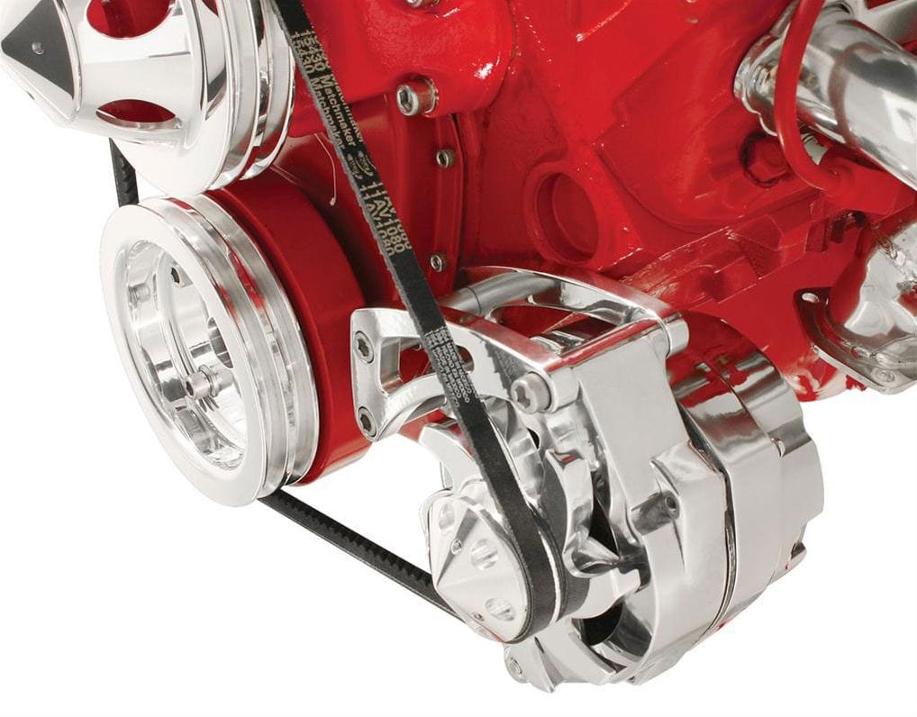 BILLET Polished Low Mount Suit SB Chev With Short W/P Billet Specialties Alternator Bracket BSFM0105PC SR
