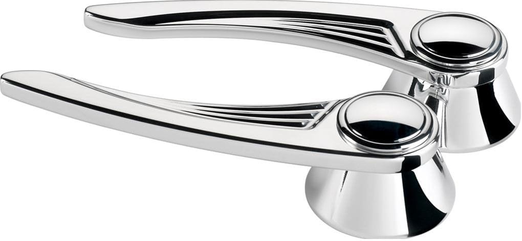 BILLET Suit GM To 1948 With 7/16" Round Spline, 4-13/32" Length (Pair) Billet Specialties Ball Milled Interior Door Opening Handles - Polished BS45425 SR