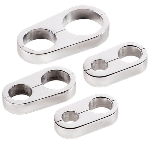 BILLET Suit x2 -6 (.562" O.D) Braided AN Hose Billet Specialties Hose Separators - Polished BS68220 SR