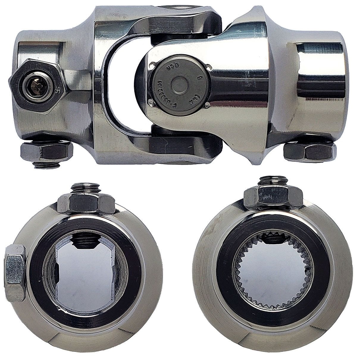 BORGESON 3/4"DD x 11/16"-36 - Spline x Spline Borgeson Borgeson Polished Stainless Steel Single Needle Bearing Universal Joint BOR12492 SR