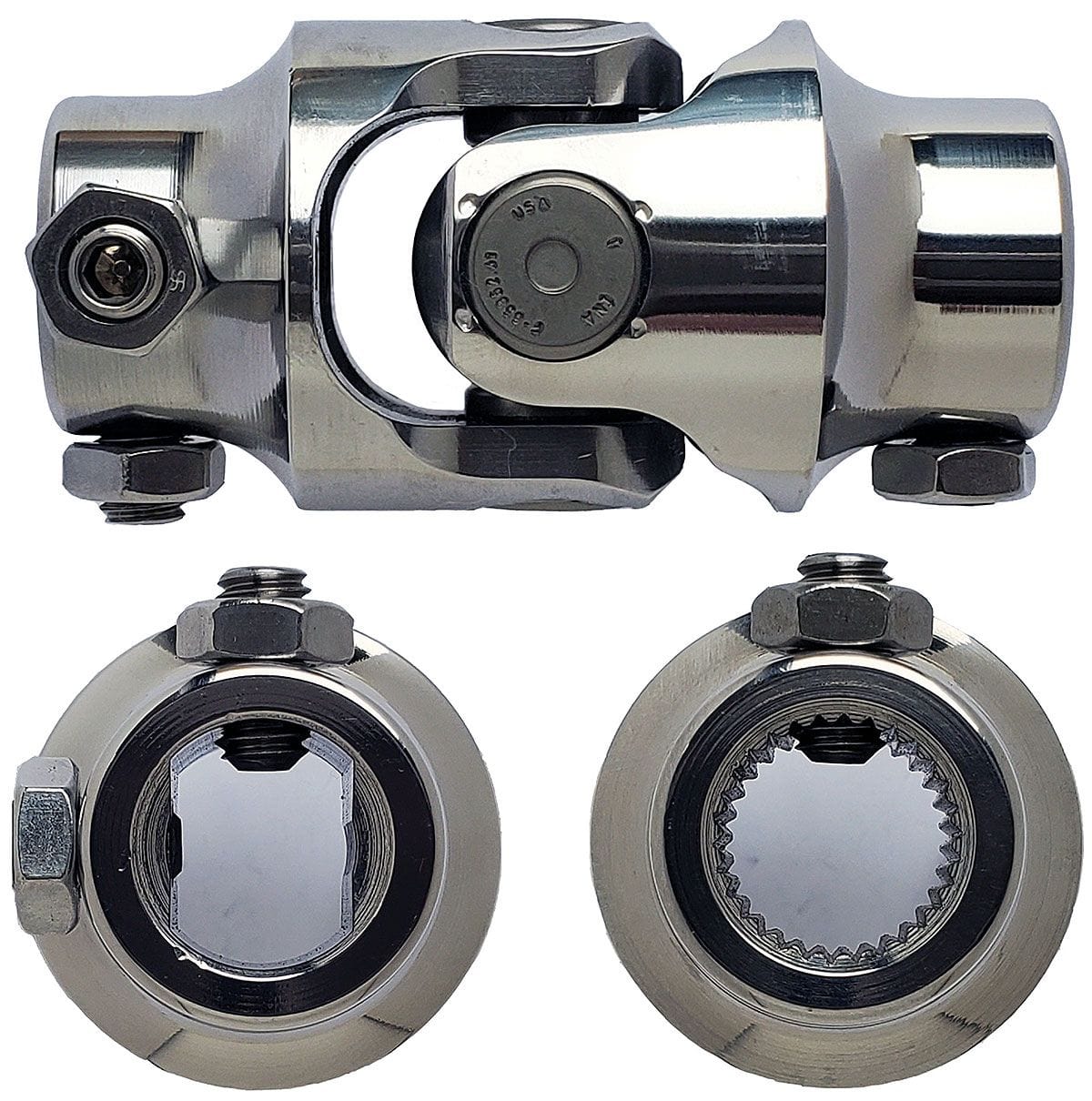 BORGESON 3/4"DD x 3/4"-30 - Spline x Spline Borgeson Borgeson Polished Stainless Steel Single Needle Bearing Universal Joint BOR12493 SR