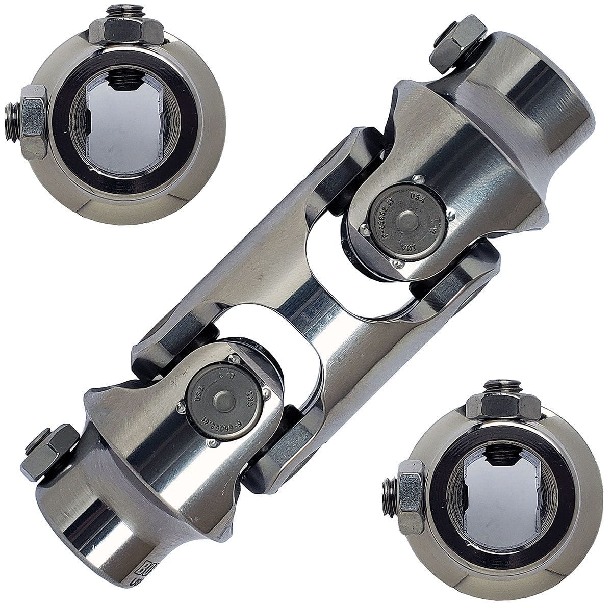 BORGESON 3/4"DD x 3/4"DD - Spline x Spline Borgeson Borgeson Polished Stainless Steel Double Needle Bearing Universal Joint BOR14494 SR