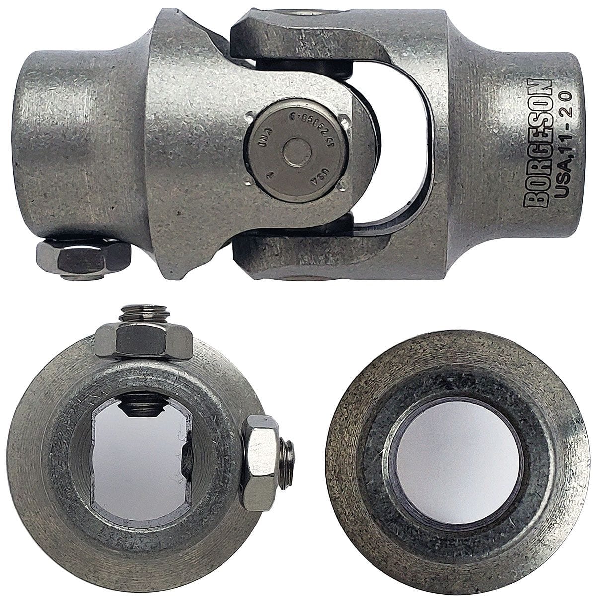 BORGESON 3/4"DD x 3/4"Smooth - Spline x Smooth Bore Borgeson Borgeson Stainless Steel Single Needle Bearing Universal Joint BOR114964 SR