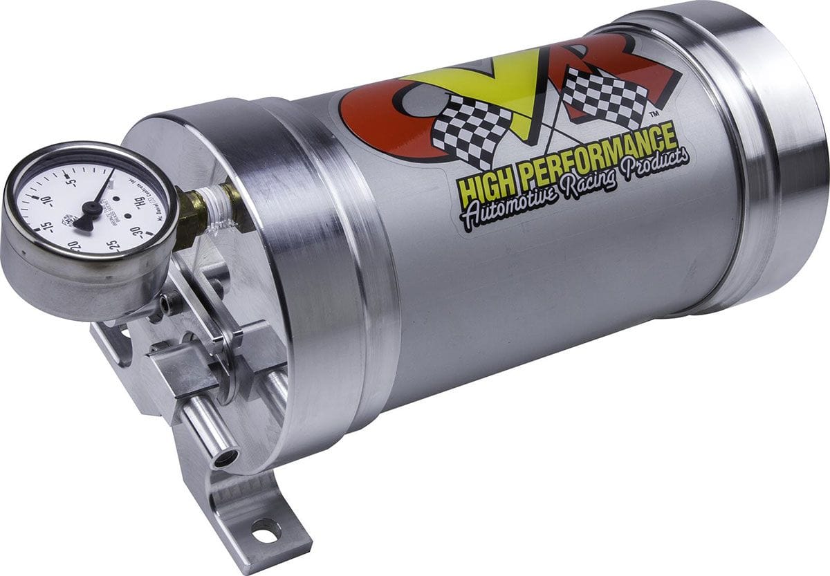 CVR Vacuum gauge included, 11.5" L x 4.7" Dia. CVR Billet Brake Vacuum Reservoir CVRVPR700 SR