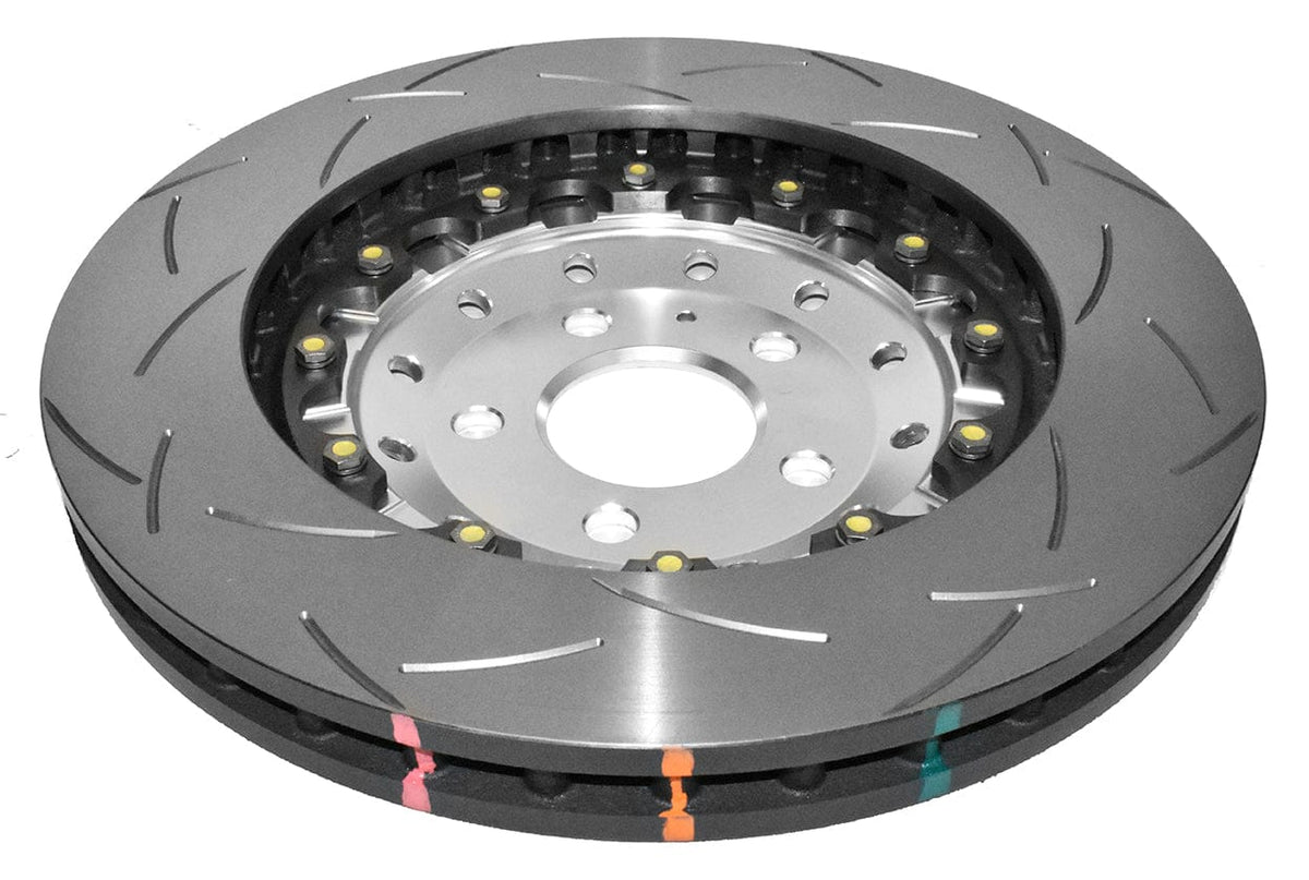 DBA Brakes Disc Rotors DBA T3 Slot KP Front Disc Brake Rotors Audi A4 5000 2-piece Clear Anodised Hat ted (DBA52834SLVS) SR