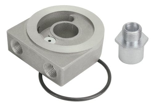 DERALE 20 x 1.5mm Thread Size, 3/8" NPT Ports Derale Derale Low Profile Sandwich Adapter Kit With Pressure Relief DP25772 SR