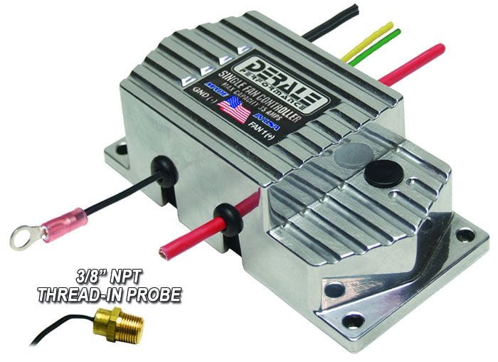 DERALE 3/8" NPT Thread-In Probe Design Derale Derale High Amperage Adjustable Single Fan Controller, Max 35 Amps DP16779 SR