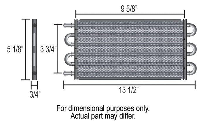 DERALE -6AN 13-1/2" L x 5-1/8" H x 3/4" W Derale Derale Series 7000 Transmission Cooler DP13311 SR