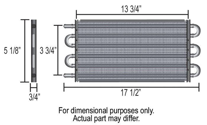 DERALE -6AN 17-1/2" L x 5-1/8" H x 3/4" W Derale Derale Series 7000 Transmission Cooler DP13312 SR