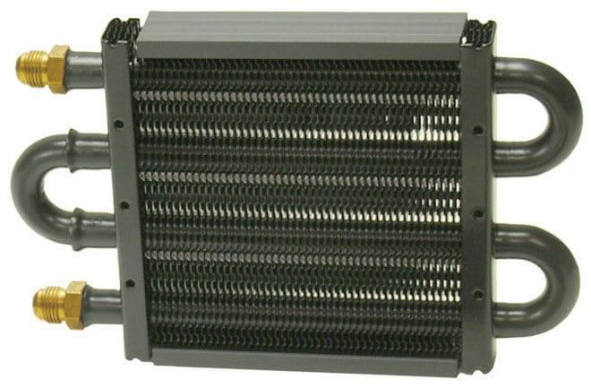 DERALE -6AN Inlets. 8-1/8" L x 5" H x 3/4" W Derale Derale Compact Fluid Cooler DP13309 SR