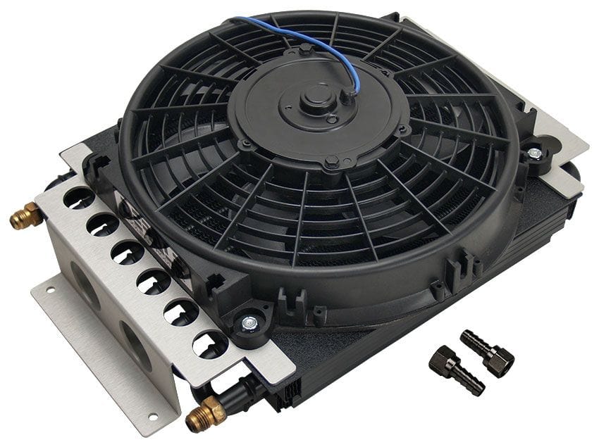 DERALE -6AN Male Derale 16 Pass Electra Cooler with 10" Fan, 11.5" x x15.75" x 5" DP13700 SR
