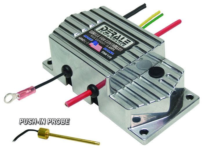DERALE Push-In Radiator Probe Design Derale Derale High Amperage Adjustable Single Fan Controller, Max 35 Amps DP16778 SR