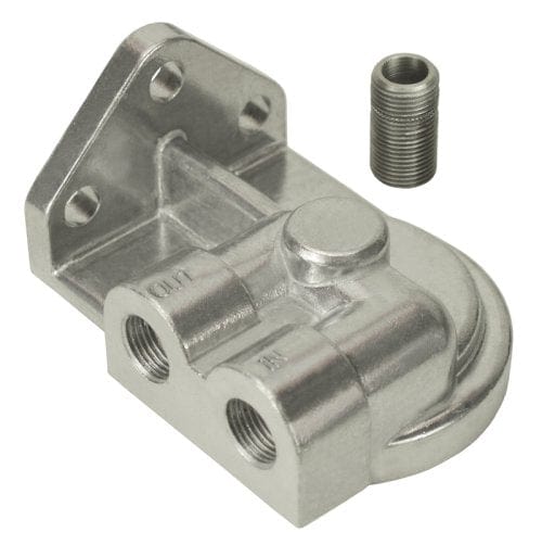 DERALE Single Left Hand Mount, 3/4"-16 Filter Thread, 3/8" Inlet / Outlet Po Derale Derale Standard Series Filter Mount DP25750 SR