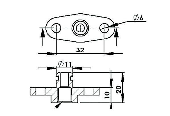 Aeroflow Fuel Rail Adapter (Black) AF64-2064BLK