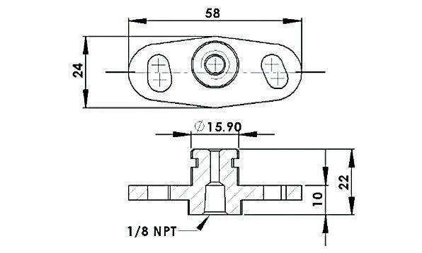 Aeroflow Fuel Rail Adapter (Blue) AF64-2066