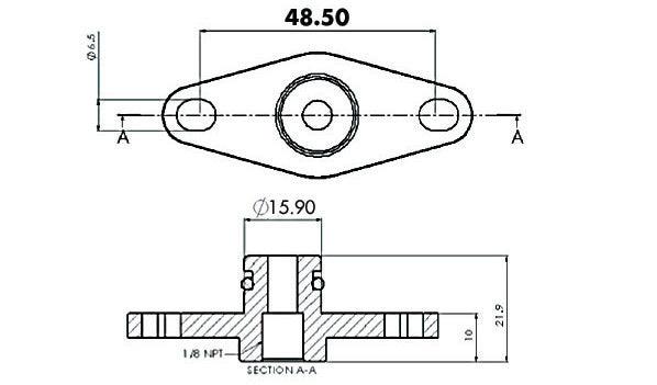 Aeroflow Fuel Rail Adapter (Blue) AF64-2067