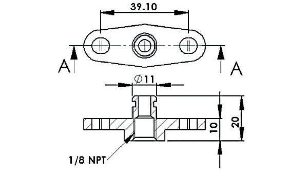 Aeroflow Fuel Rail Adapter (Raw) AF64-2068S