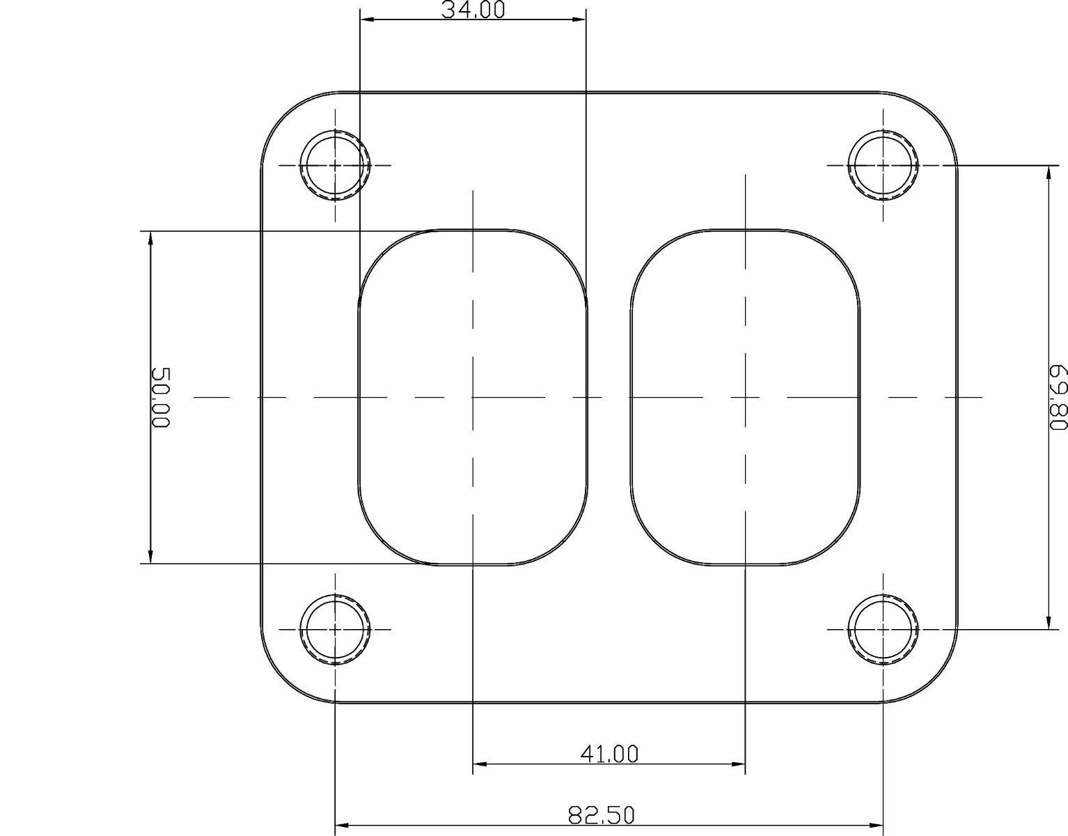 Aeroflow Stainless Steel Turbine Inlet Flange Twin Entry AF9551-0003