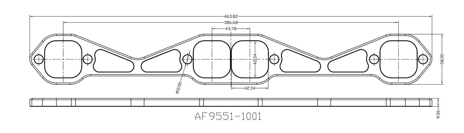 Aeroflow SB Chev 1-3/4" Square Port Header Flange AF9551-1001