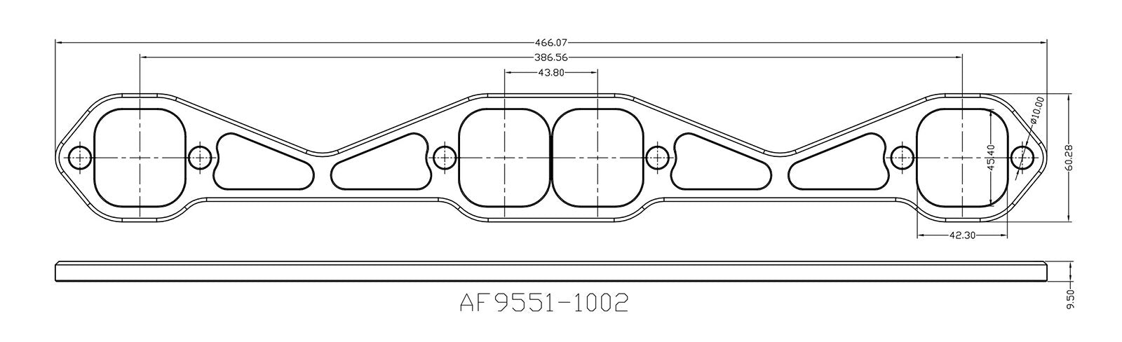 Aeroflow SB Chev 1-7/8" Square Port Header Flange AF9551-1002