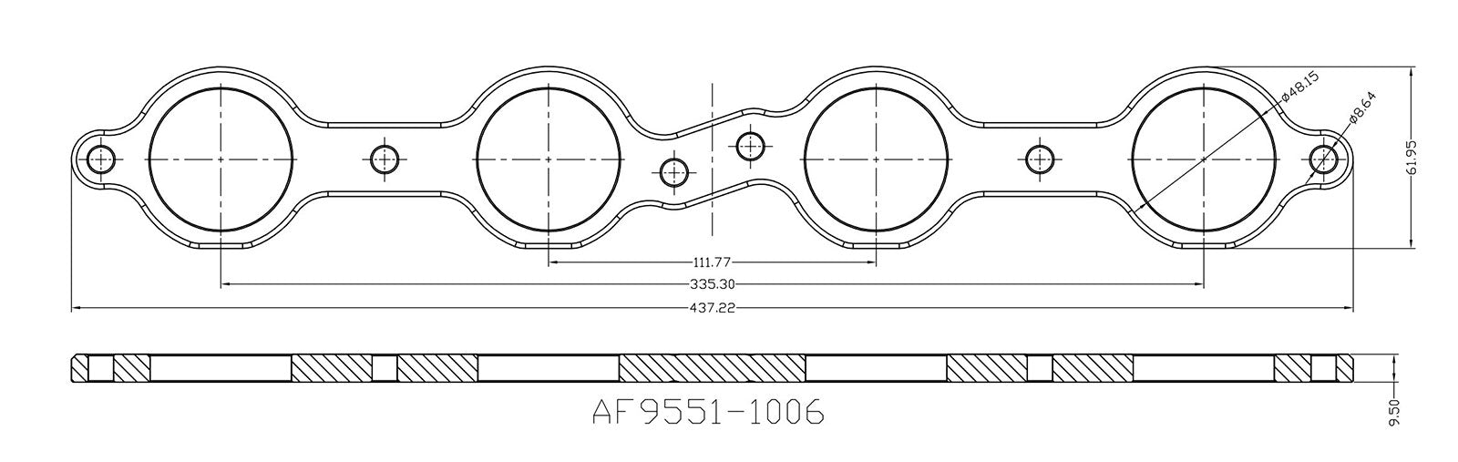 Aeroflow GM LS 1-7/8" Round Port Header Flange AF9551-1006