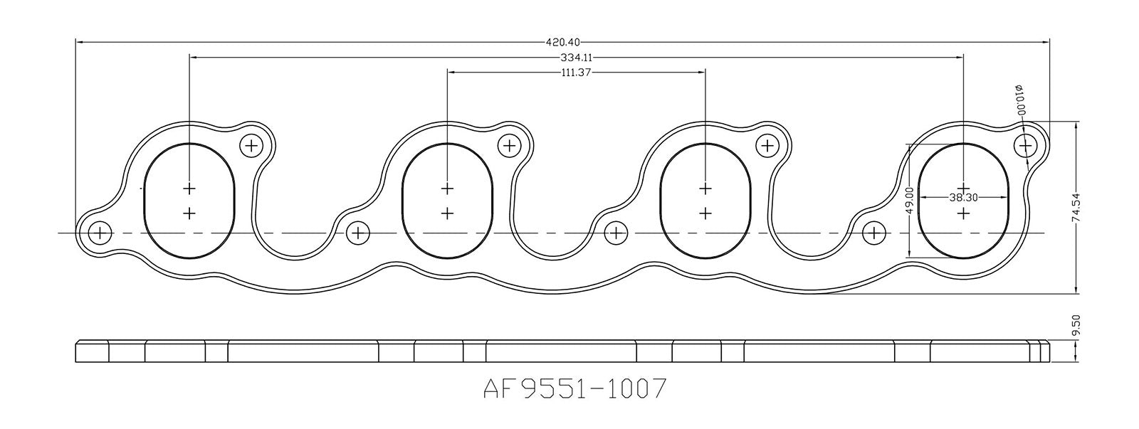 Aeroflow Ford Cleveland 1-3/4" Oval Port Header Flange AF9551-1007