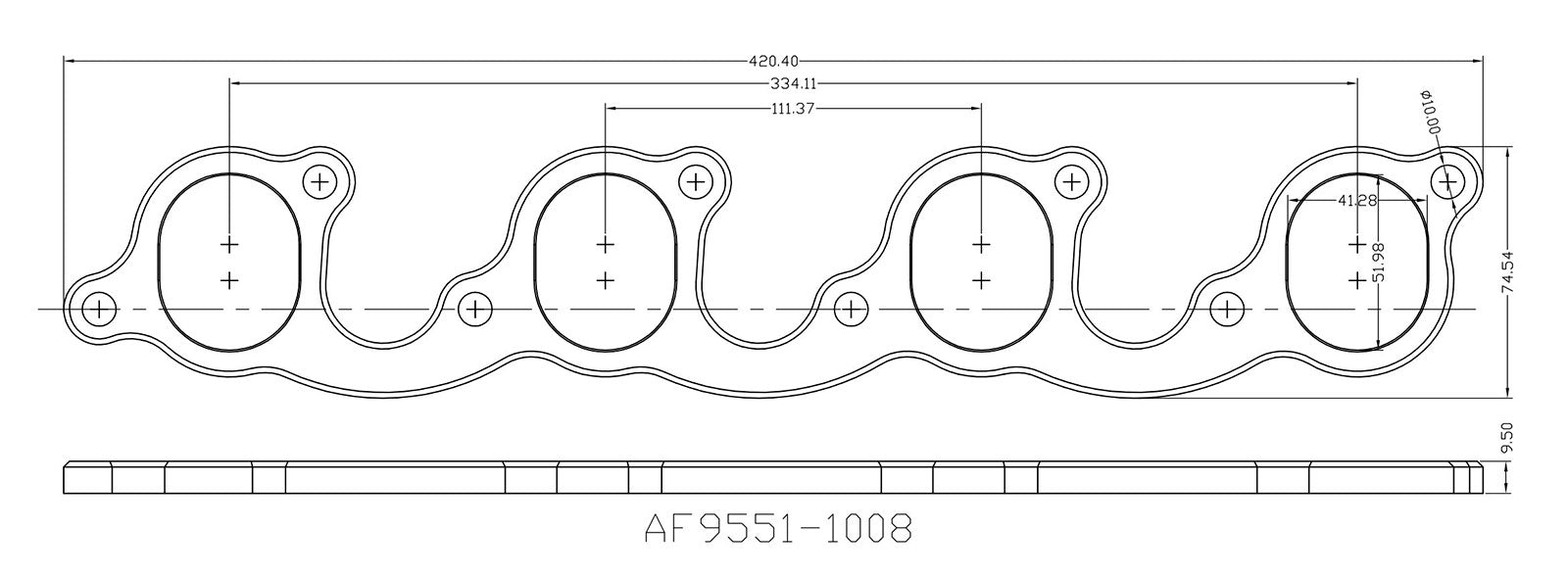 Aeroflow Ford Cleveland 1-7/8" Oval Port Header Flange AF9551-1008