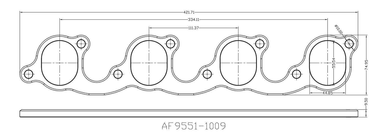 Aeroflow Ford Cleveland 2" Oval Port Header Flange AF9551-1009