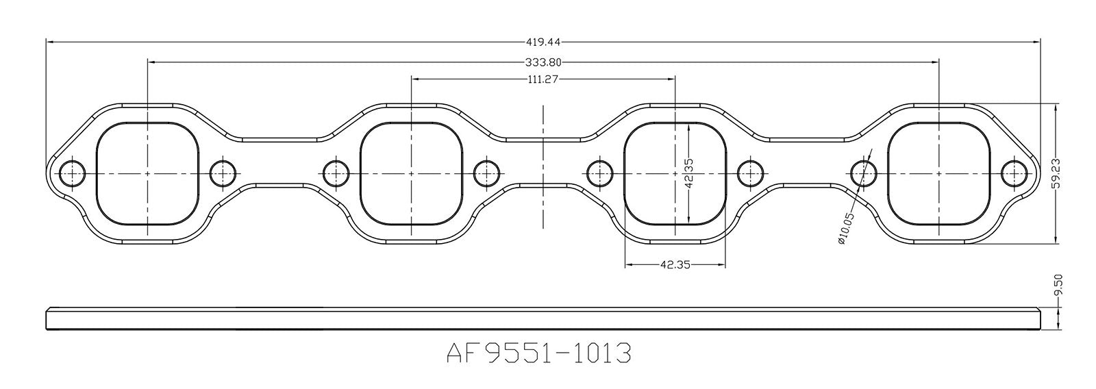 Aeroflow SB Ford 1-3/4" Square Port Header Flanges AF9551-1013