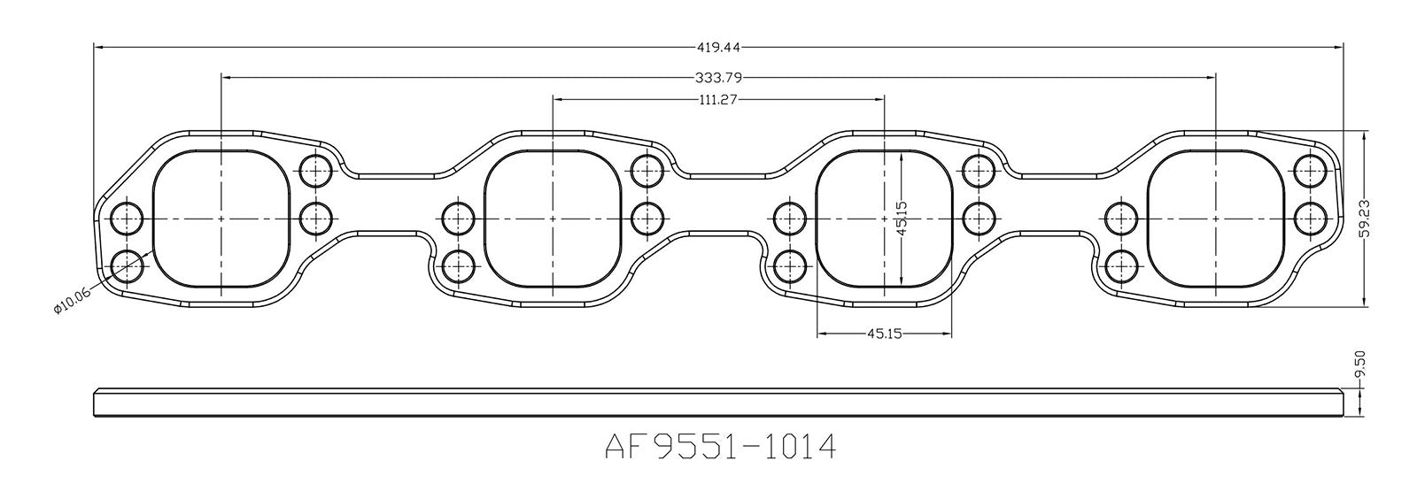 Aeroflow SB Ford 1-7/8" Square Port Header Flanges AF9551-1014